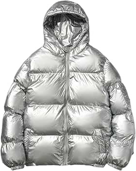 スノーボード DSXBR PUFFER WELLON JACKET MARBLE GRAY Amazon.com: Men's Casual Hooded Full Zip Metallic Shiny